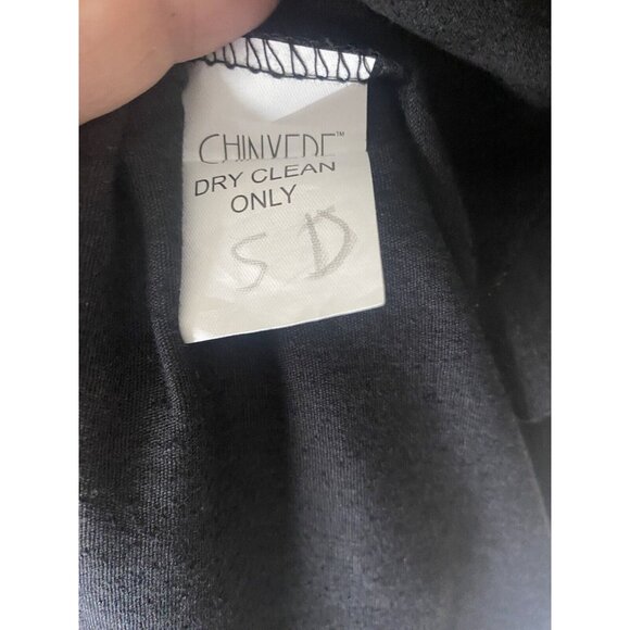 Chinyere Women’s Black Embroidered Knee Length Midi Dress Size Medium Aztec - Picture 9 of 12